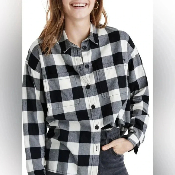 Madewell Buffalo Check Flannel Shirt Jacket - Picture 1 of 6